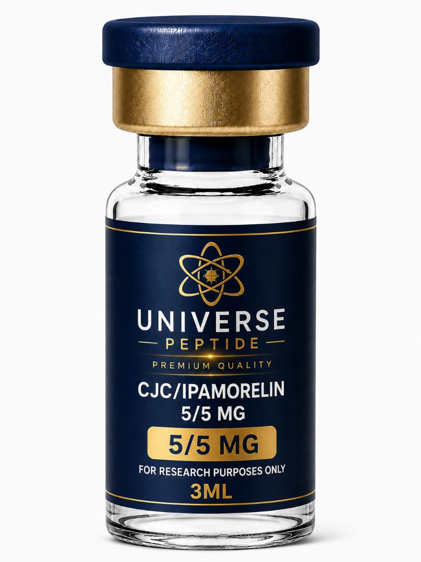 CJC-1295/Ipamorelin (no DAC) 5 mg / 5 mg — high-purity research compound vial